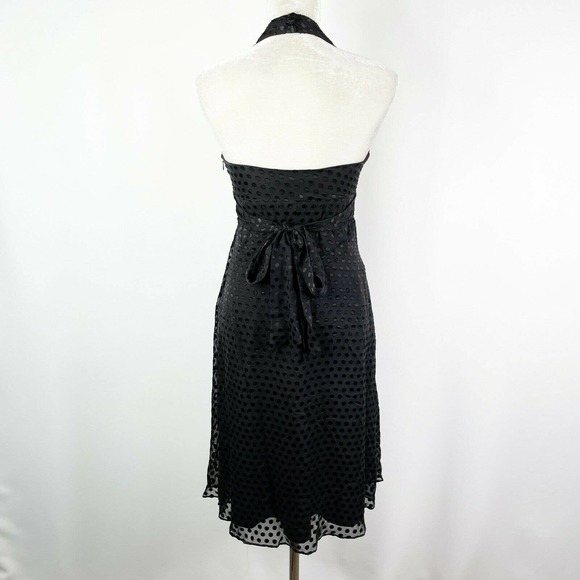 Vintage Betsey Johnson Dress Size 4 Silk Black Polka Dot Halter 90s 2000s Y2K - Picture 5 of 11